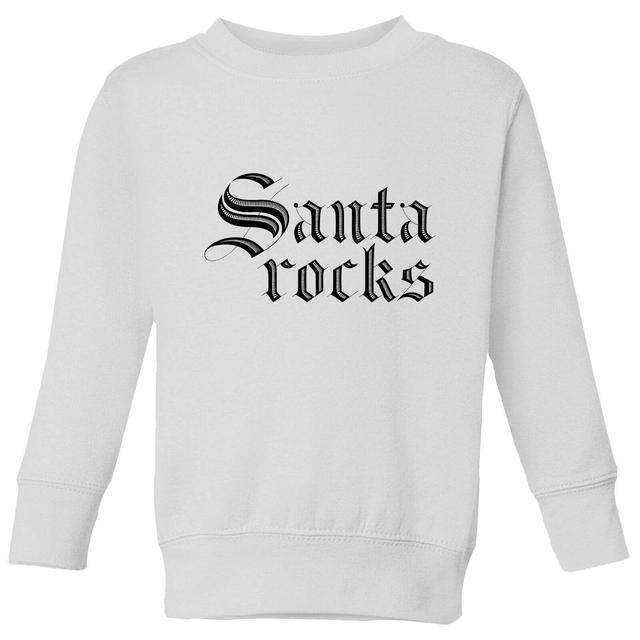 Santa Rocks Kids' Sweatshirt - White - 5-6 Jahre - Weiß on Productcaster.