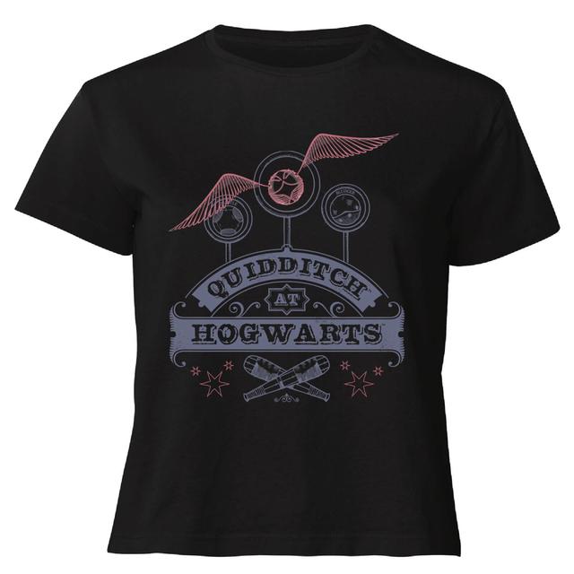 Camiseta corta para mujer Quidditch At Hogwarts de Harry Potter - Negro - L - Negro on Productcaster.