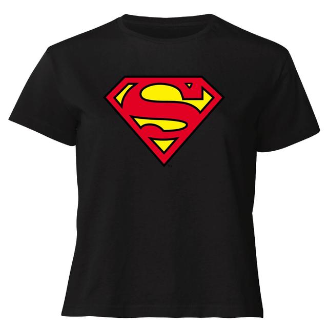 Official Superman Shield Women's Cropped T-Shirt - Black - L - Svart on Productcaster.