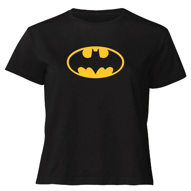 Justice League Batman Logo Women's Cropped T-Shirt - Black - L - Schwarz on Productcaster.