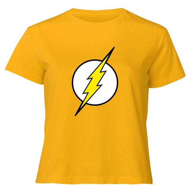 Camiseta corta para mujer de Justice League Flash Logo - Mustard - S - Mustard on Productcaster.