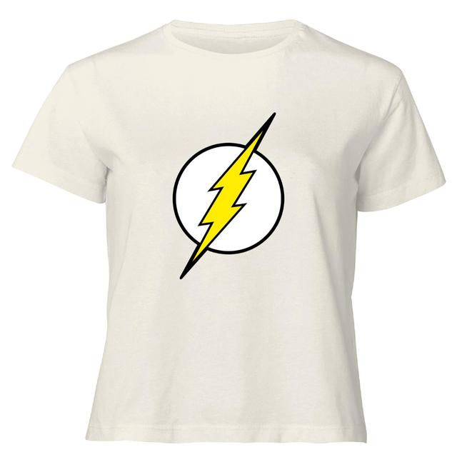 Justice League Flash Logo Women's Cropped T-Shirt - Cream - XL - Cream on Productcaster.