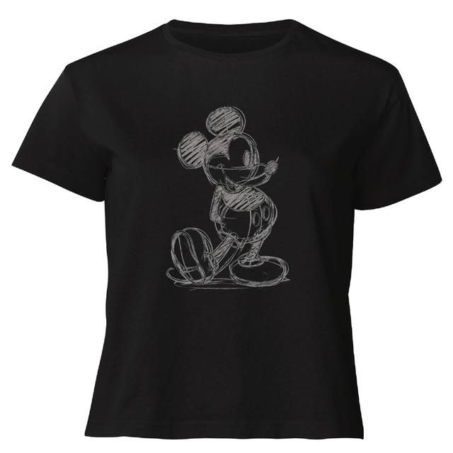 Camiseta corta para mujer Disney Mickey Mouse Sketch - Negro - M - Negro on Productcaster.