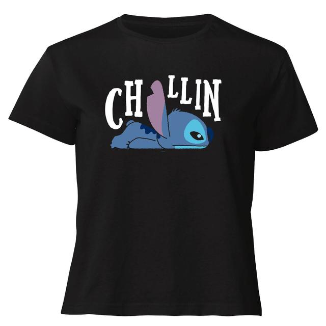 Camiseta corta para mujer Lilo And Stitch Chillin de Disney - Negro - XXL - Negro on Productcaster.