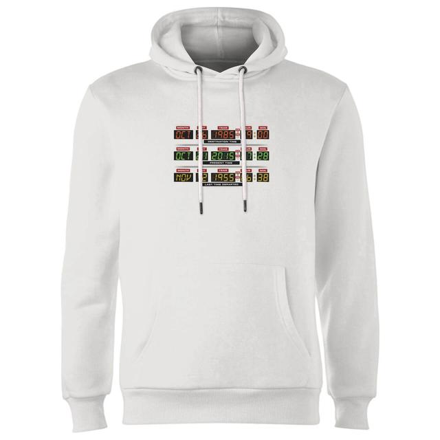 Back To The Future Destination Clock Hoodie - White - XXL - White on Productcaster.