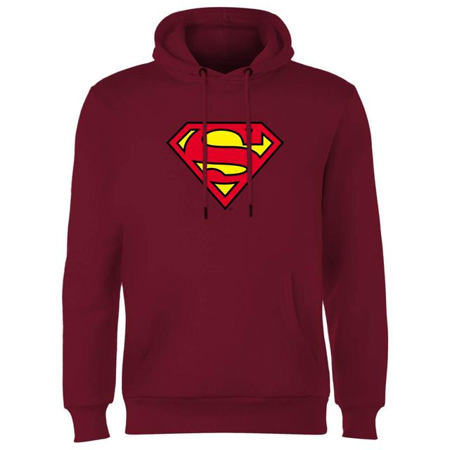 Official Superman Shield Hoodie - Burgundy - L - Burgundy on Productcaster.