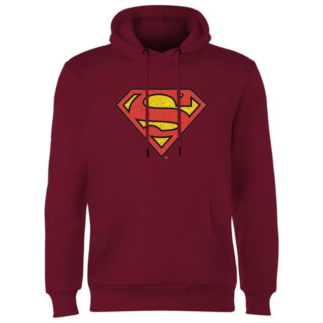 Sudadera con capucha con logotipo crepitado de Superman - Burdeos - XL - Burgundy on Productcaster.