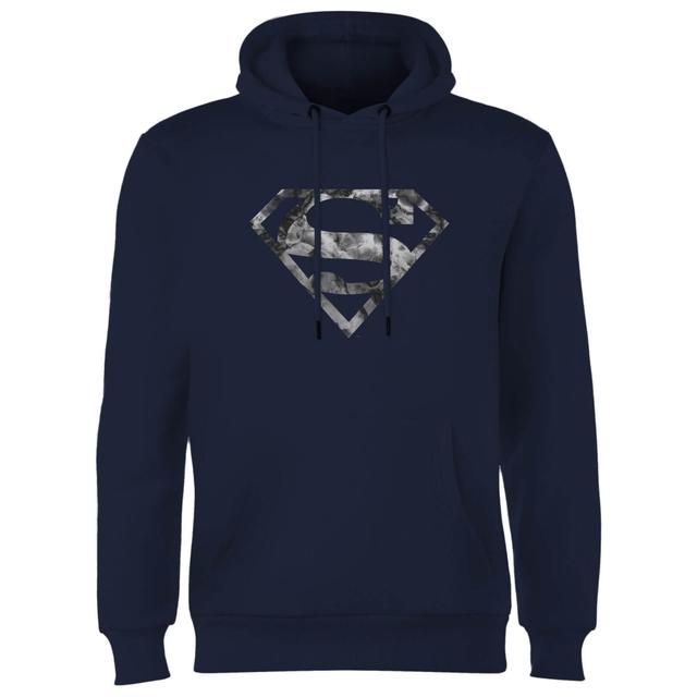 Marble Superman Logo Hoodie - Navy - S on Productcaster.