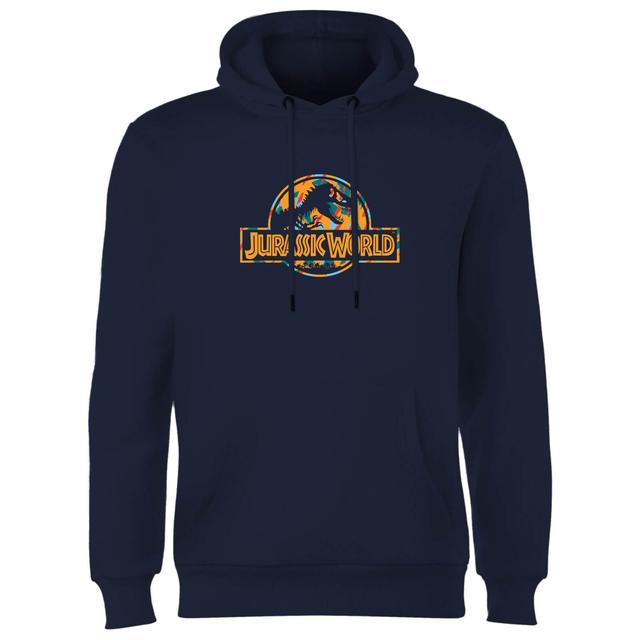 Jurassic Park Logo Tropical Hoodie - Navy - L - Navy on Productcaster.