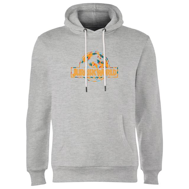 Jurassic Park Logo Tropical Hoodie - Grey - XXL - Grey on Productcaster.