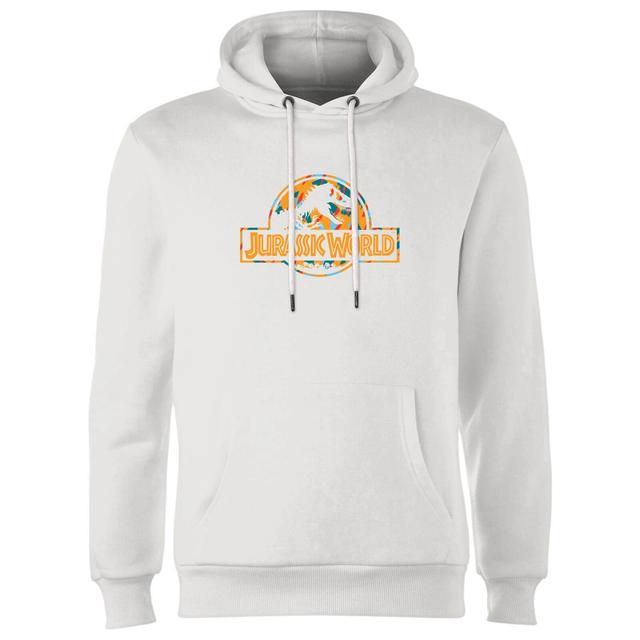 Jurassic Park Logo Tropical Hoodie - White - L - White on Productcaster.