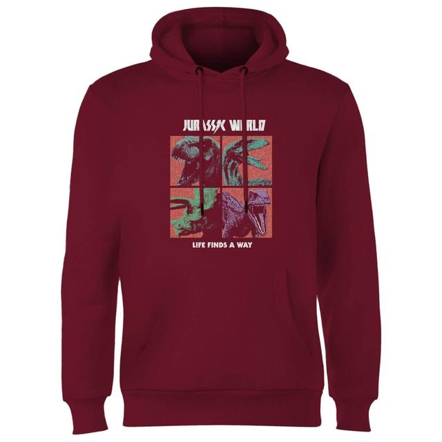 Sudadera con capucha Four Colour Faces de Jurassic Park World - Burdeos - S - Burgundy on Productcaster.