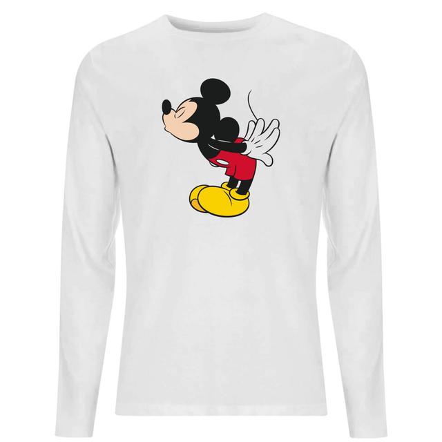 Disney Mickey Mouse Mickey Split Kiss Men's Long Sleeve T-Shirt - White - M - White on Productcaster.