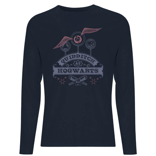 Harry Potter Quidditch At Hogwarts Men's Long Sleeve T-Shirt - Navy - XL - Navy on Productcaster.