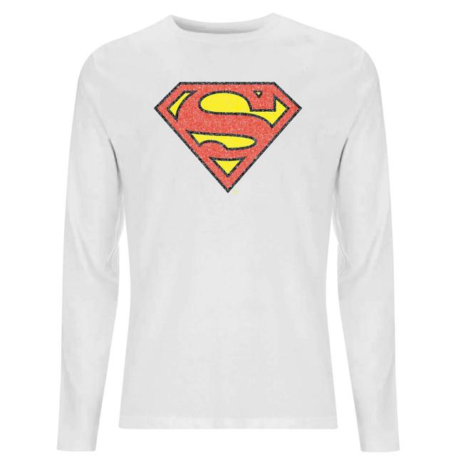 Camiseta de manga larga para hombre de Superman Crackle Logo - Blanco - XS - Blanco on Productcaster.