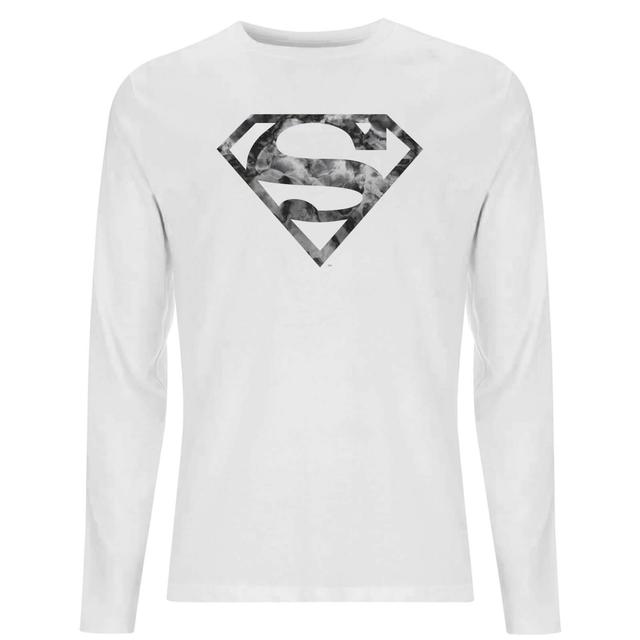 Camiseta de manga larga para hombre Superman Logo de Marble - Blanco - S - Blanco on Productcaster.