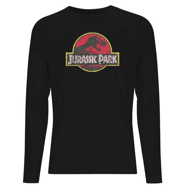 Jurassic Park Logo Vintage Men's Long Sleeve T-Shirt - Black - M on Productcaster.