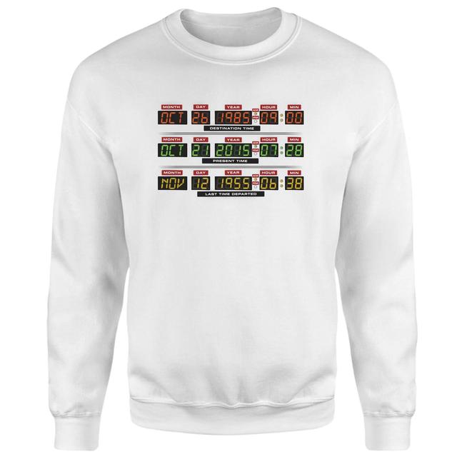 Back To The Future Destination Clock Sweatshirt - White - XL on Productcaster.