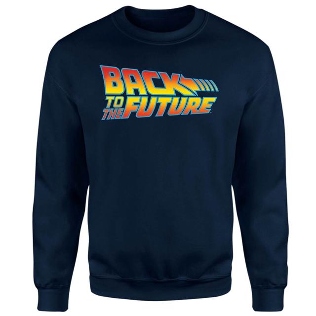 Back To The Future Classic Logo Sweatshirt - Navy - S - Marinblå on Productcaster.