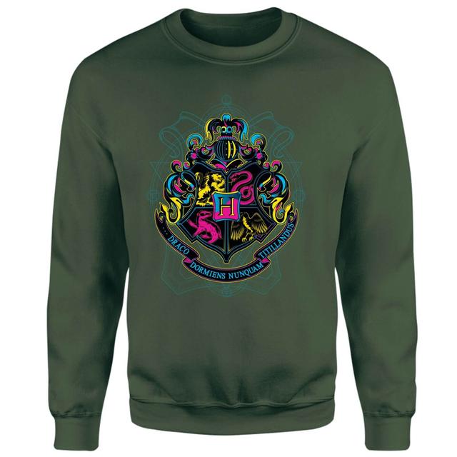 Harry Potter Hogwarts Neon Crest Sweatshirt - Green - XL - Grün on Productcaster.