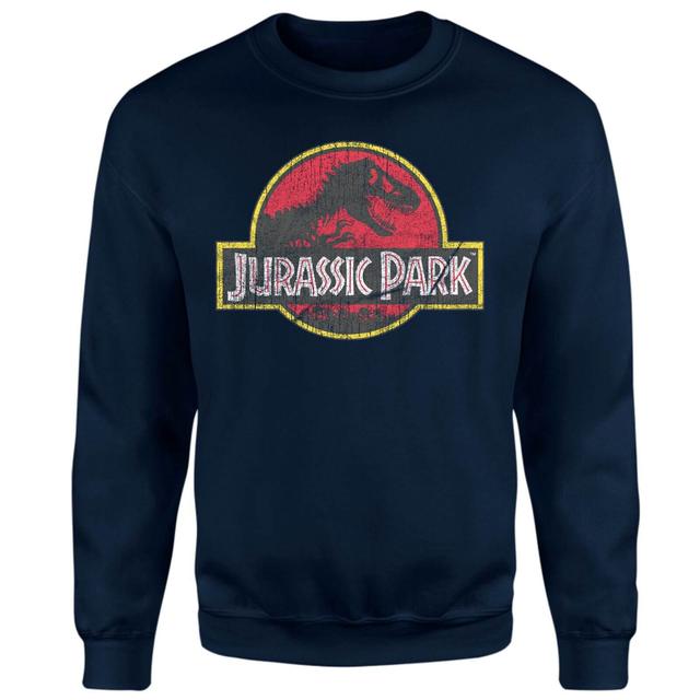 Sudadera vintage con logotipo de Jurassic Park - Azul marino - XL - Azul Marino on Productcaster.