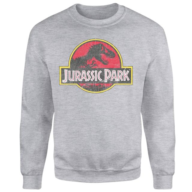 Jurassic Park Logo Vintage Sweatshirt - Grey - XXL - Grey on Productcaster.