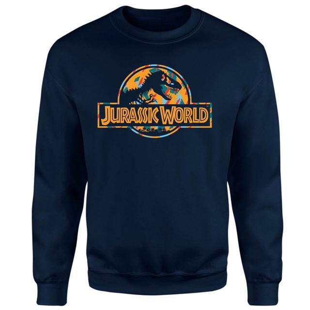 Jurassic Park Logo Tropical Sweatshirt - Navy - M - Marineblau on Productcaster.