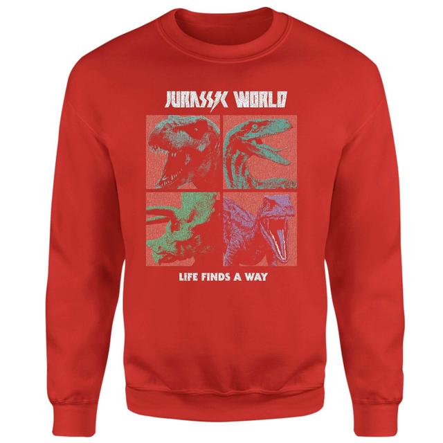 Sudadera Four Colour Faces de Jurassic Park World - Rojo - XL - Rojo on Productcaster.