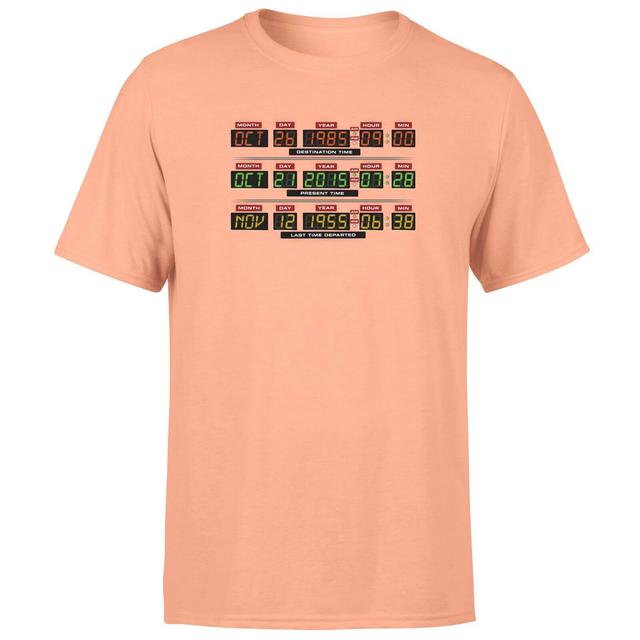 Back To The Future Destination Clock Men's T-Shirt - Coral - S on Productcaster.