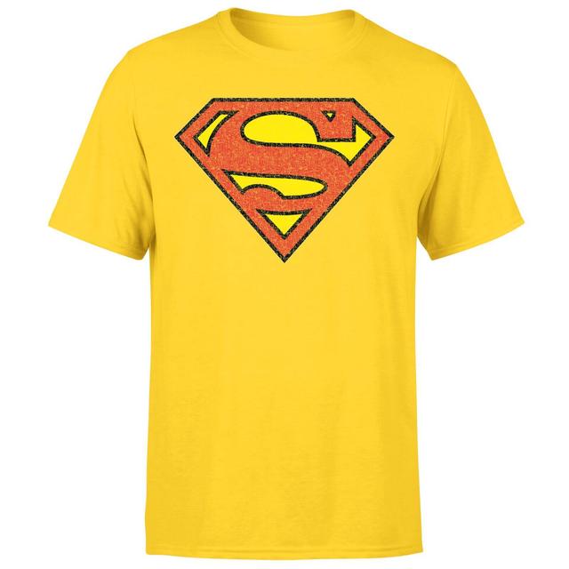 Official Superman Crackle Logo Men's T-Shirt - Yellow - XL on Productcaster.