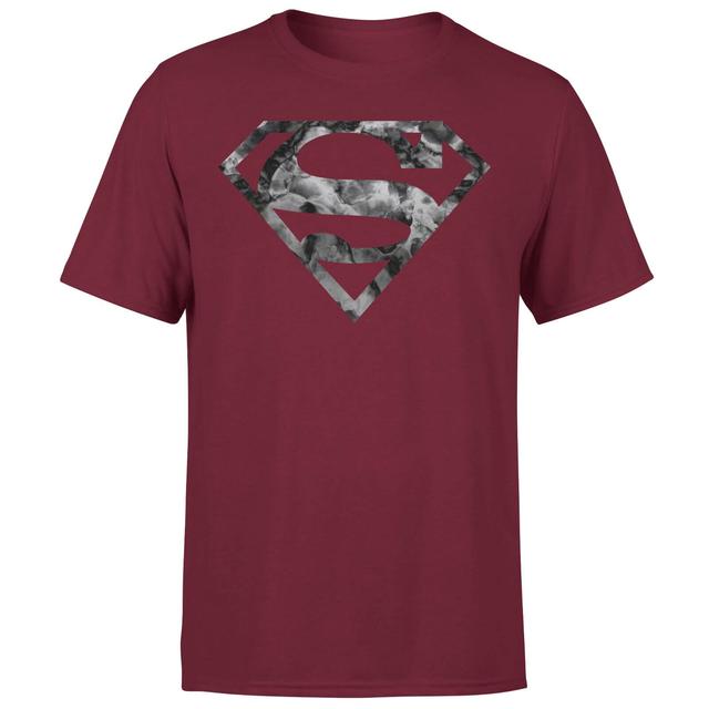 Marble Superman Logo Men's T-Shirt - Burgundy - S - Bordeaux on Productcaster.