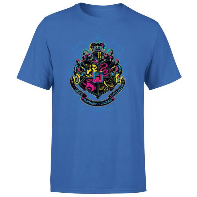 Harry Potter Hogwarts Neon Crest Men's T-Shirt - Blue - XS - Blue on Productcaster.