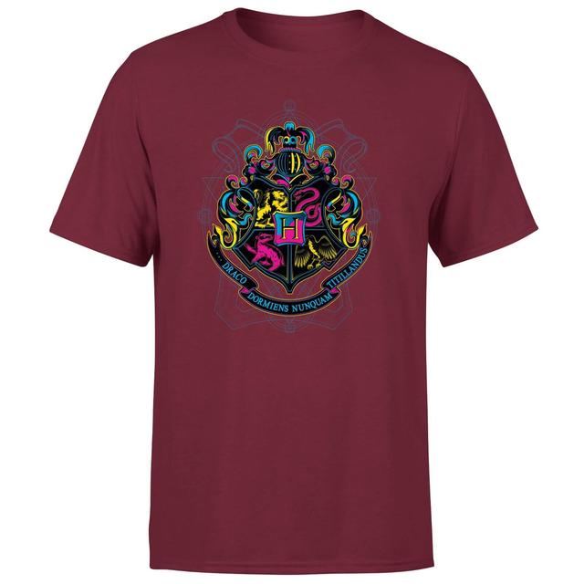 Camiseta Hogwarts Neon Crest para hombre de Harry Potter - Burdeos - XXL - Burgundy on Productcaster.