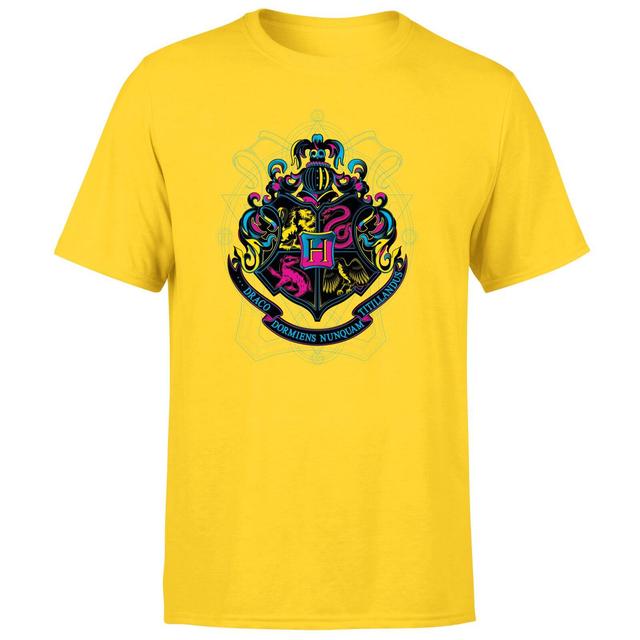 Harry Potter Hogwarts Neon Crest Men's T-Shirt - Yellow - XXL on Productcaster.