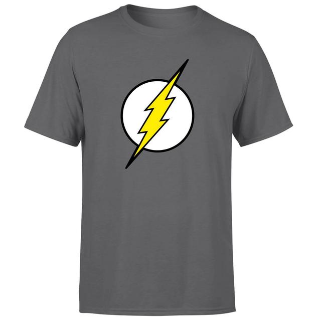 Justice League Flash Logo Men's T-Shirt - Charcoal - M - Dunkelgrau on Productcaster.