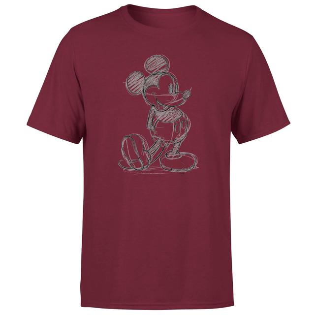 Disney Mickey Mouse Sketch Men's T-Shirt - Burgundy - XS - Burgundy on Productcaster.