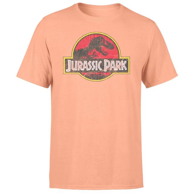 Jurassic Park Logo Vintage Men's T-Shirt - Coral - XXL - Korall on Productcaster.