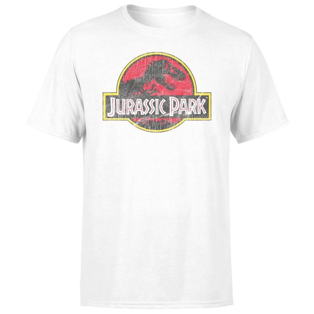 Jurassic Park Logo Vintage Men's T-Shirt - White - M - Weiß on Productcaster.