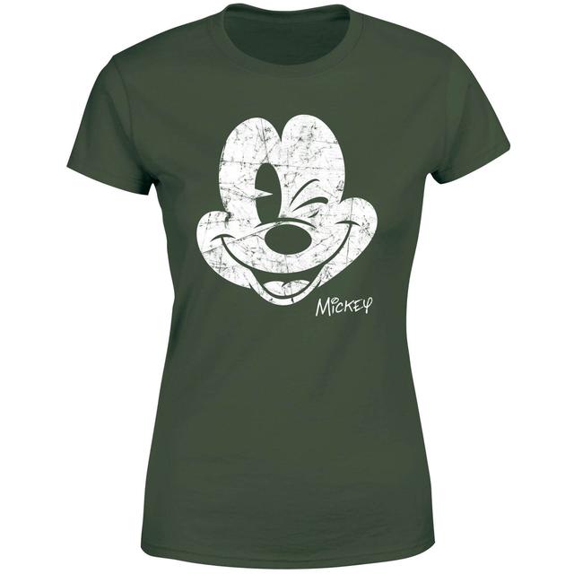 Disney Mickey Mouse Worn Face Women's T-Shirt - Green - XS - Green on Productcaster.