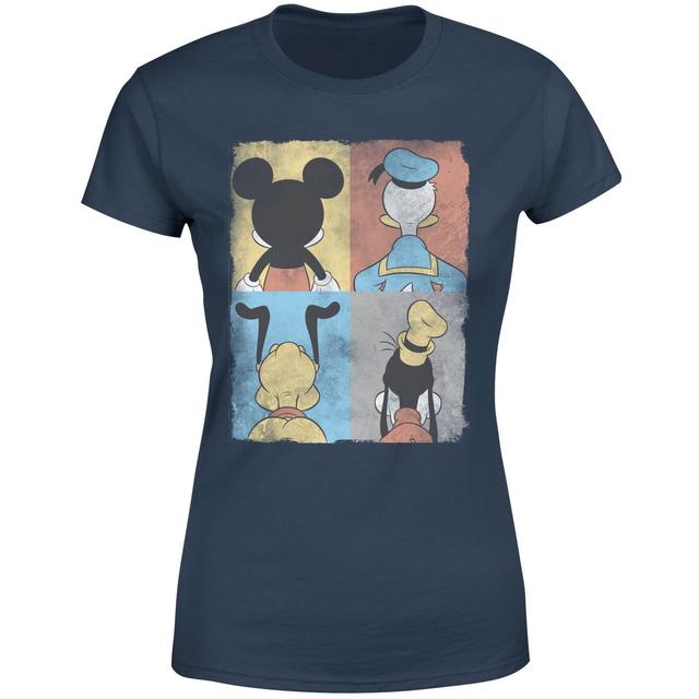 Disney Donald Duck Mickey Mouse Pluto Goofy Tiles Women's T-Shirt - Navy - XS - Navy on Productcaster.