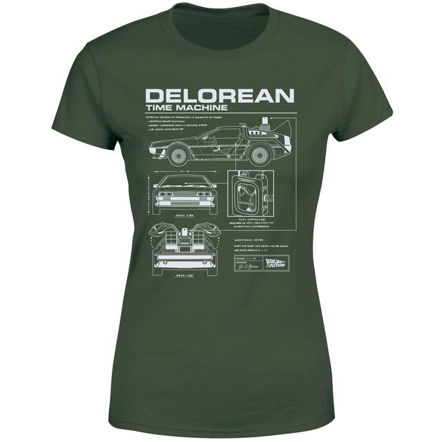 Camiseta Back To The Future Delorean Schematic para mujer - Verde - M - Verde on Productcaster.