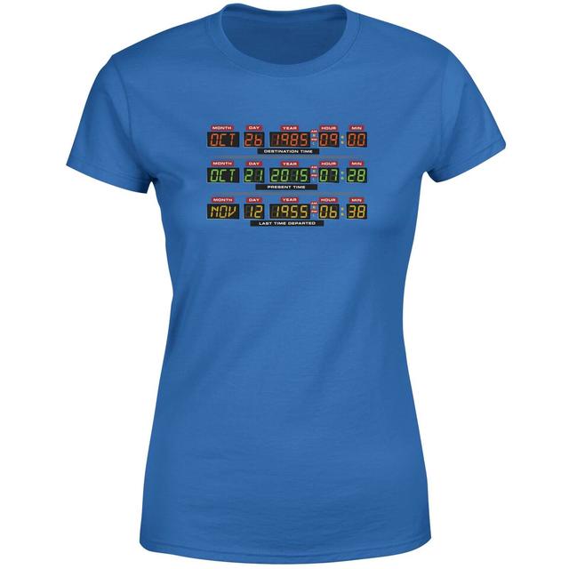 Back To The Future Destination Clock Women's T-Shirt - Blue - M - Blue on Productcaster.