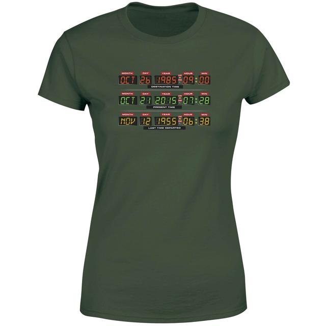 Back To The Future Destination Clock Women's T-Shirt - Green - XXL on Productcaster.