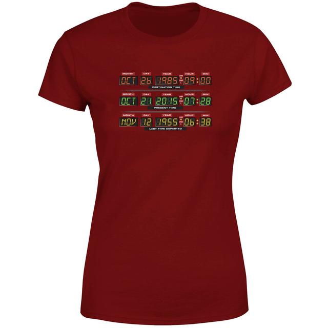 Back To The Future Destination Clock Women's T-Shirt - Burgundy - XXL - Burgundy on Productcaster.