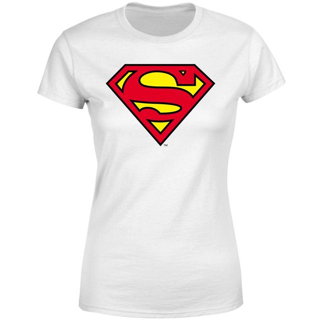 Official Superman Shield Women's T-Shirt - White - L - White on Productcaster.