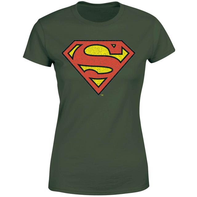 Official Superman Crackle Logo Women's T-Shirt - Green - M on Productcaster.