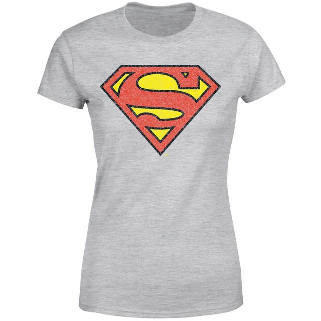 Official Superman Crackle Logo Women's T-Shirt - Grey - 3XL - Grey on Productcaster.