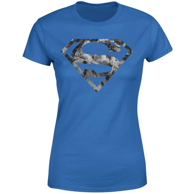 Marble Superman Logo Women's T-Shirt - Blue - S - Blue on Productcaster.