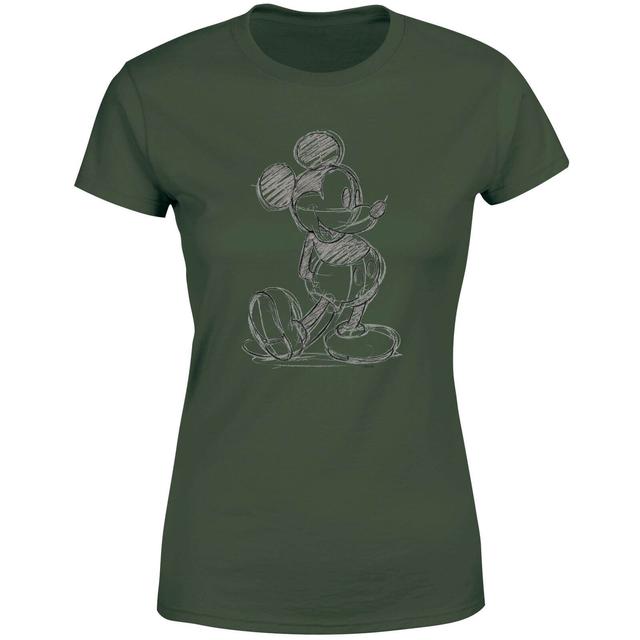 Disney Mickey Mouse Sketch Women's T-Shirt - Green - M on Productcaster.