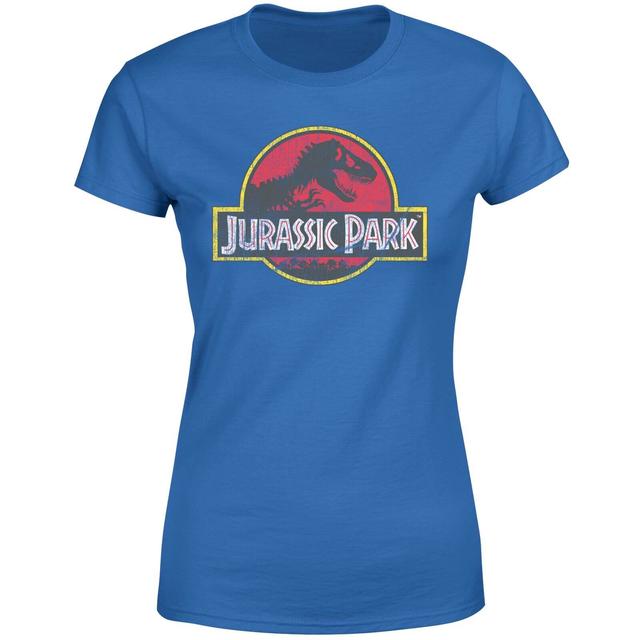 Jurassic Park Logo Vintage Women's T-Shirt - Blue - XXL on Productcaster.